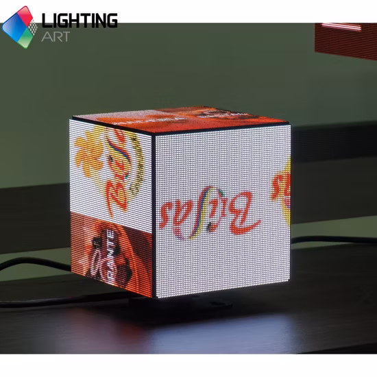 Guangdong P2.5 Mini logotipo criativo marca mágica cinco faces logotipo marca cubo tela LED