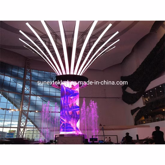 Fornecimento de fábrica curva suave círculo flexível curvado redondo montado na parede comercial formato de design especial peso leve P2 P2.5 P3 P4 P5 módulo de exibição de LED de parede de vídeo